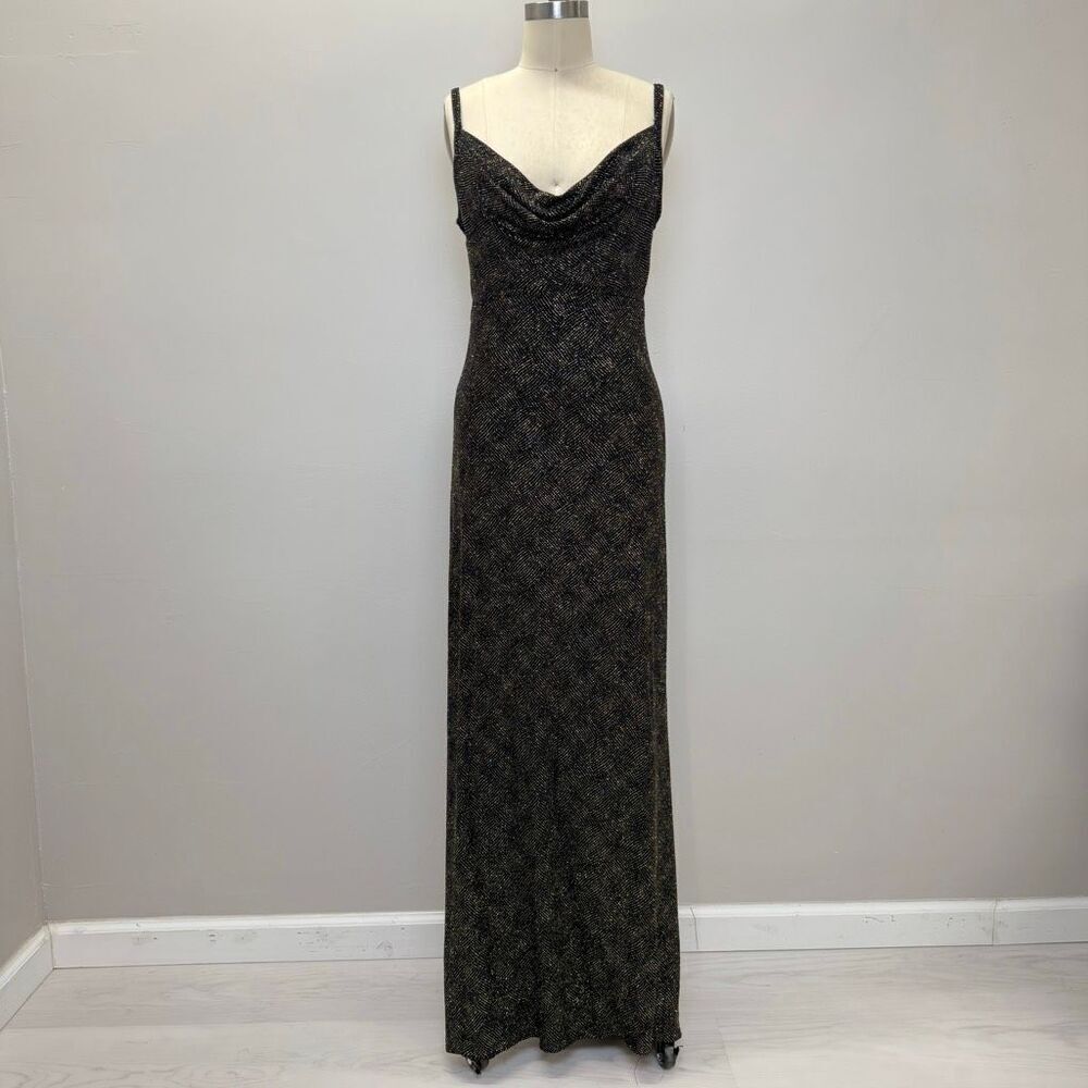 Tadashi Shoji Full Length Evening Glitter Gown Made In USA Women's Medium ♥️